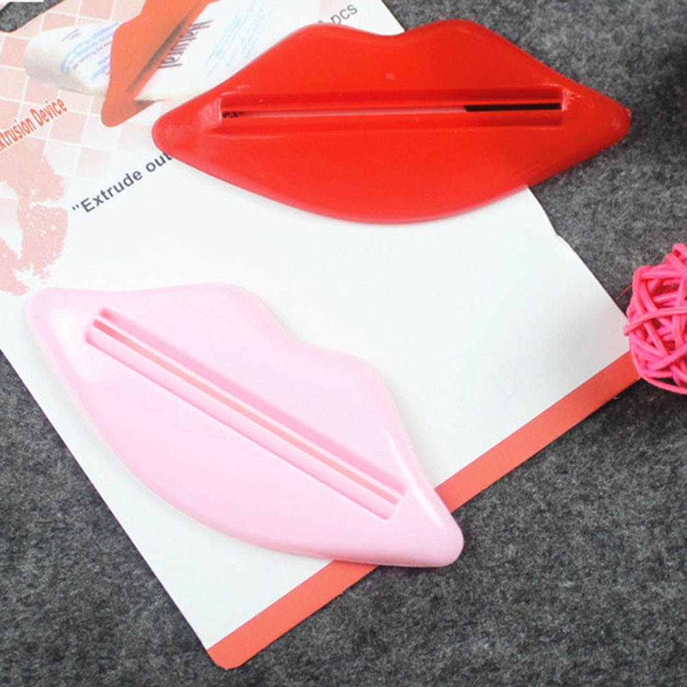 2 Pcs Kiss Lip Toothpaste Squeezer Easy Press Tube Dispenser Gadget CNT 66