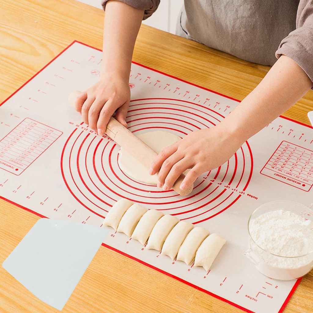 30 # Siliconen Gebak Mat Non Stick Bakmat Set Fondant Mat Deeg 1 Pc Rolling Mat + 1 Schraper keuken Accessoires