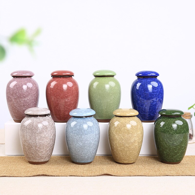 Small Pet Urn Bird Dog Pet Urns Cremation Pet Caskets Funeral Vase Cat Cremation Ash For Human Ashes Made Ceramics Hand Painted
