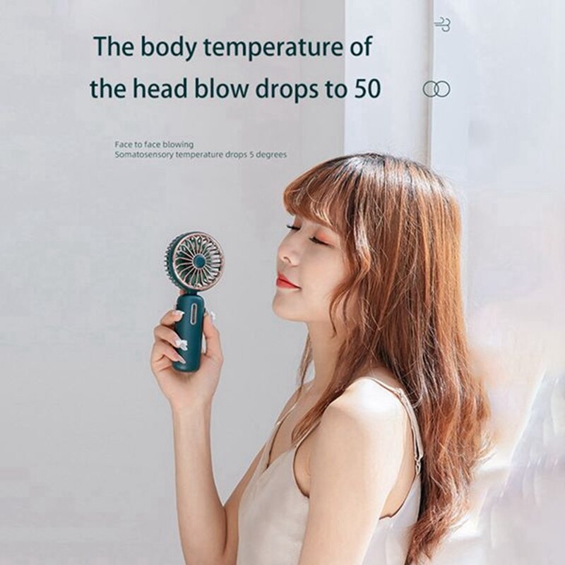 Handheld Fan 4800Mah Usb Oplaadbare Ventilator Draagbare Mini Hand Held Fan Voor Home Office Desktop En Reizen Binnenshuis