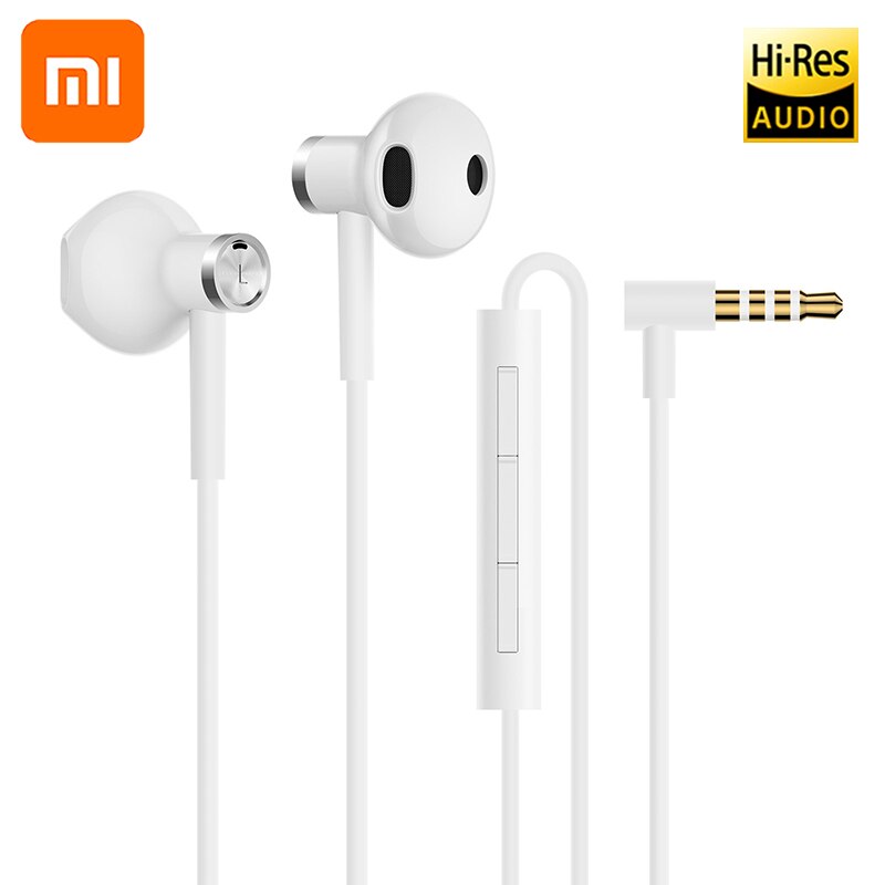 Originele Xiao mi hybrid Dual Driver Bass 3.5mm universele In-Ear Oortelefoon Draad Controle Met mi c voor mi max 2 rode mi note 4 x 4A 5 een: White