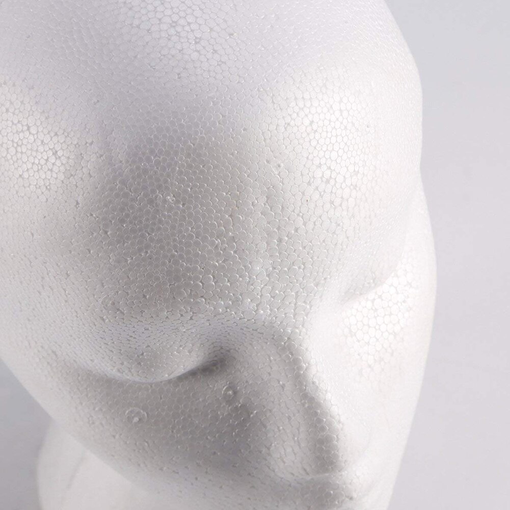 Tête De Mannequin En Mousse Blanche – Support Perruque/Chapeau – Tour 51 Cm – Pour Décoration & Photo