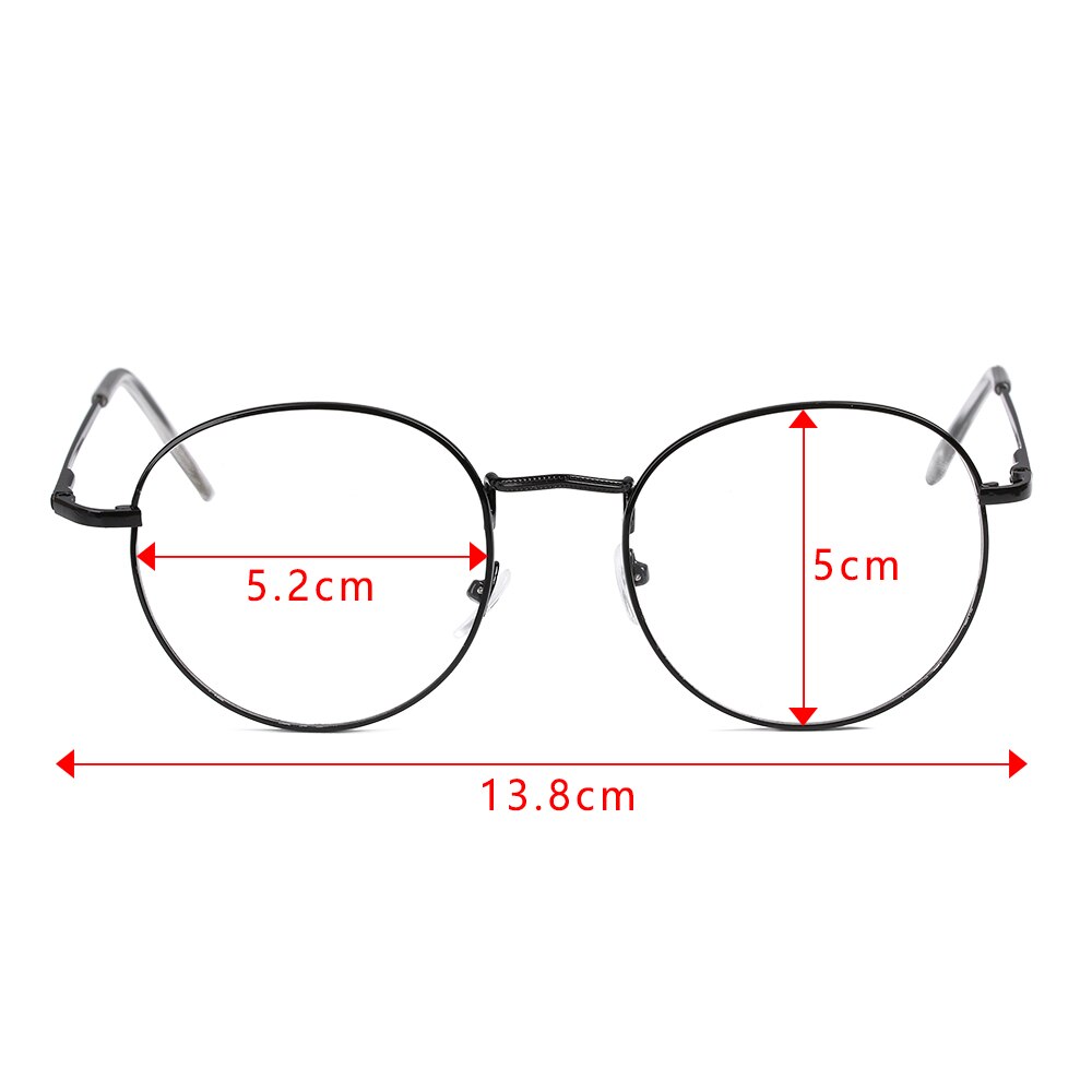 Unisex metall vintage runda glasögon överdimensionerade glasögon ram optiska glasögon ram synvård glasögon