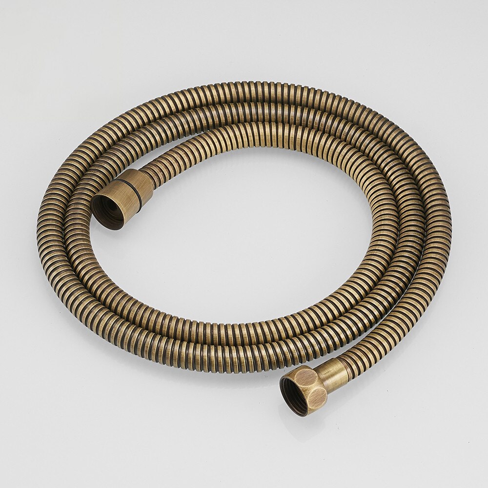 Vvs-slanger rustfrit stål guld 150cm rør bruserslange fleksibelt brusehoved udskiftningsdel badeværelse vandslange hj -0515