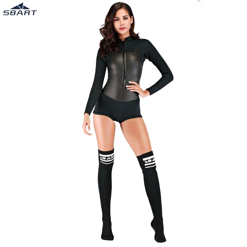 SBART 2MM Neoprene Spearfishing Women Long Sleeve Diving Suit Sun Protection Scuba Diving Surfing Anti-UV Diving Equipment Swim