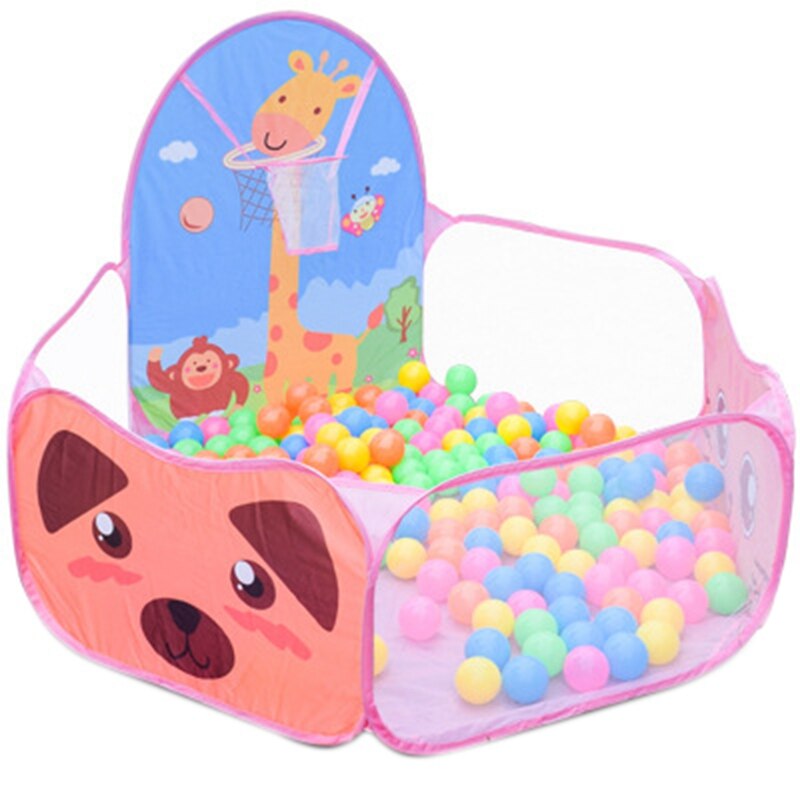 Pliable dessin animé en plein air tipi enfants enfants océan balle piscine bébé tente balle panier jouets de jeu jouet éducatif: Pink
