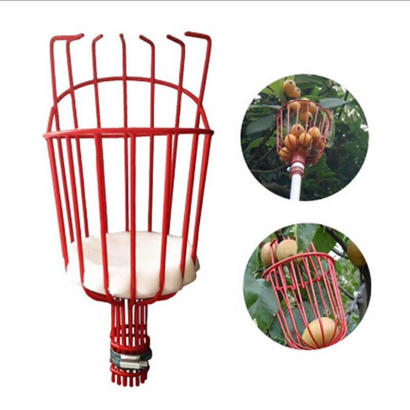 1pc Aluminum Fruit Picker Basket Fresh Orange Apple Plum Pear Peach For Broom Pole Stick Fruit Collector Gardening Picking Tool