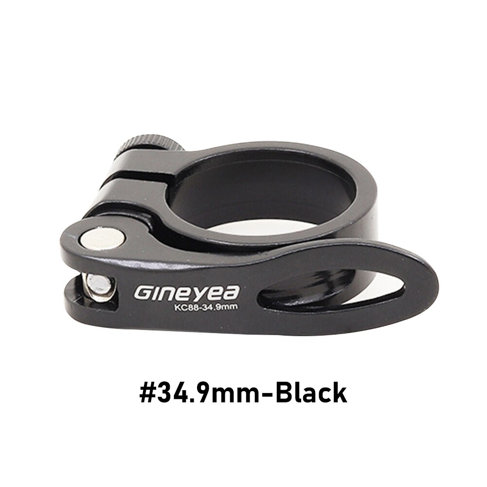 Alloy Bike Seat Clamp Aluminium Quick Release Mountain MTB BMX Road Bike bicycle Seatpost Clamp: 34.9mm-Black