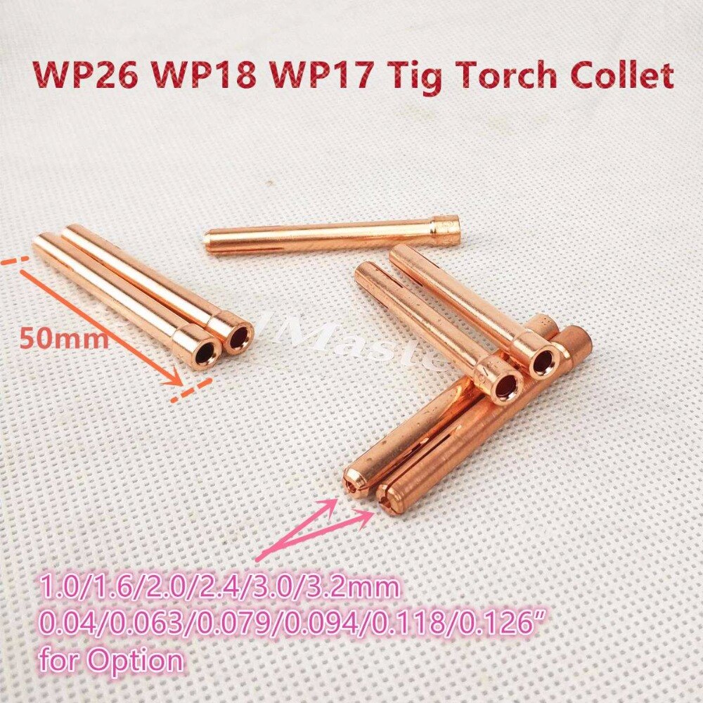 15pcs Argon Welding TIG Torch Consumable 1.0mm 1.6mm 2.0mm 2.4mm 3.0mm 3.2mm TIG Tungsten Electrode Collet