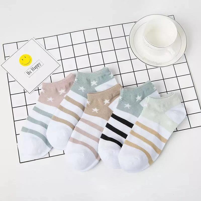 5 Pairs/ Socks Women Summer Thin Socks Boat Socks Female Sports Socks Breathable Shallow Mouth Short Socks: 12