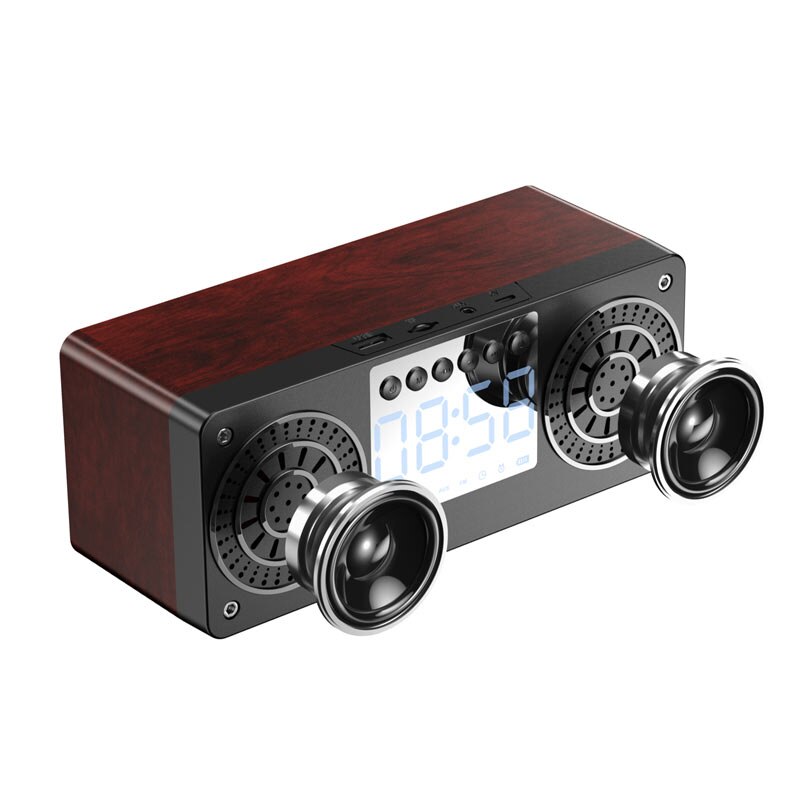 Bluetooth Clock Column Portable Wireless Speakers Bass Stereo Subwoofer With Handsfree USB TF Card AUX MP3 Player Alarm Clock