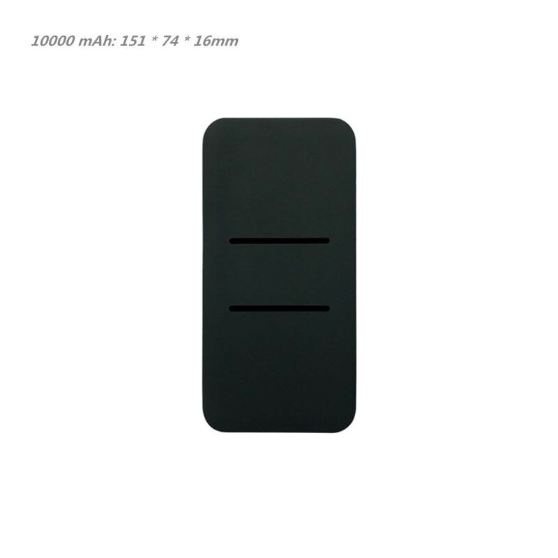 Capa de silicone protetora de energia, carregador acessório para xiaomi mi 2 10000/20000mah duplo usb de energia, capa de silicone protetora: black 1