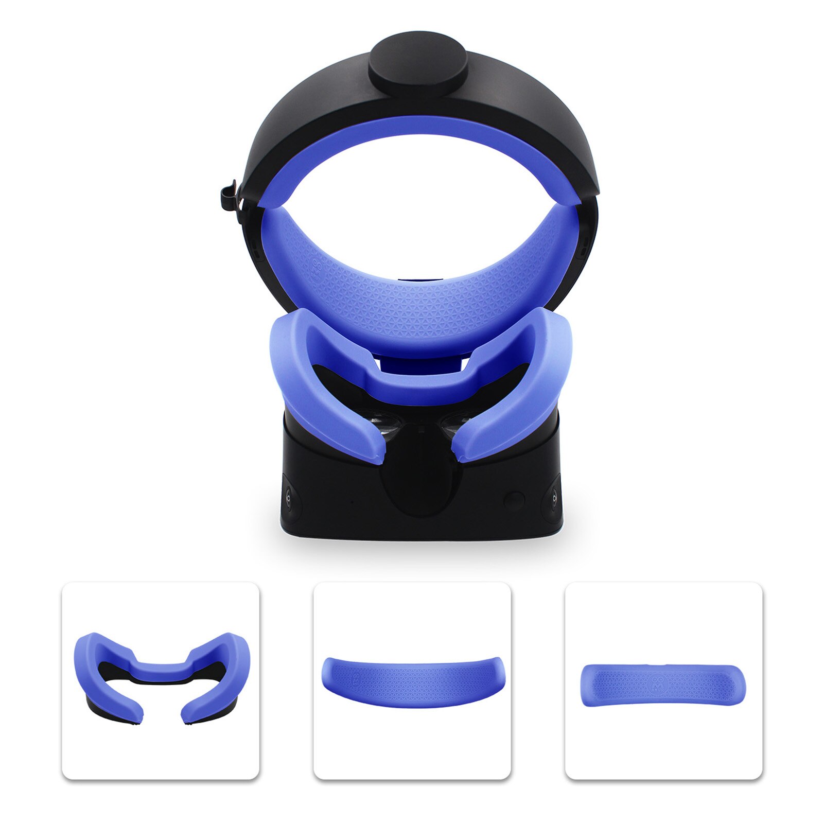 3 in1 VR Gesicht Pad & Vorne Hinten Schaum Silikon Abdeckungen Für Oculus Riss S VR Gläser Auge Maske Gesicht maske Haut Riss S Zubehör: Blau