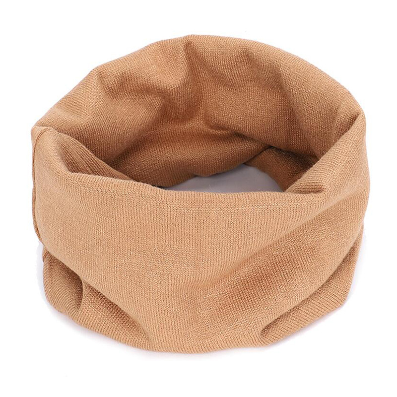 Foulard rond en laine tricoté massif, laine pour hommes et femmes, tendance hiver: khaki