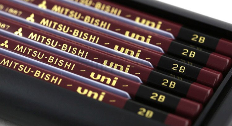 12 Pcs/box UNI Mitsubishi Pencil 1887 Hardness Test Special Wood Stick Pencil Elementary School Students Sketch Pencil