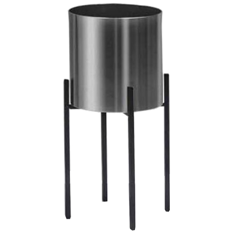 10 x 10 x 31cm zilveren bloempot, eenvoudige decoratieve vaas, smeedijzeren bloemenstandaard, decoratiestandaard voor thuis: Default Title