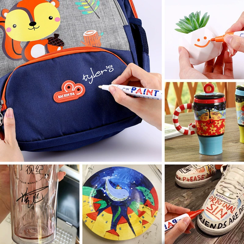 Guangna Waterproof Paint Pen Touch Up Paint Pen Industrial Marking Signature Pen Colored Paint Pen Diy Multi-Color Paint Pen