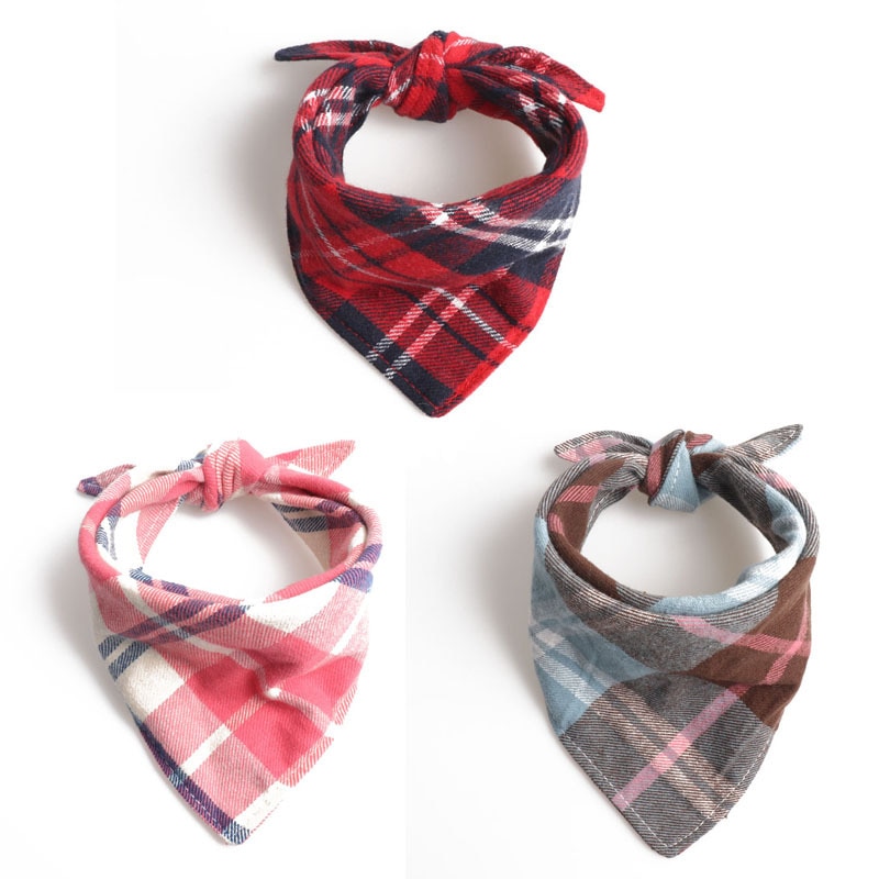 Hund bandana og hund skjerf reversibel rutete hund valp kjæledyr bandana hund smekker skjerf til små mellomstore hunder justerbar vaskbar