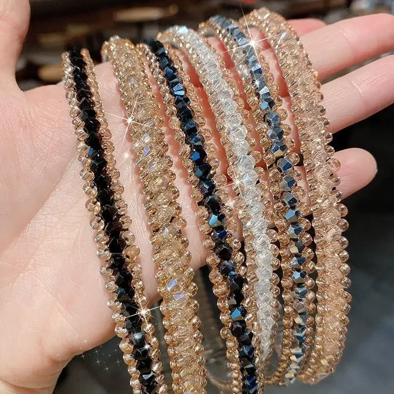 Koreaanse Crystal Bezel Hoofddeksels Vrouwen Hoofdband Meisjes Vintage Haarbanden Brede Haarband Hoepel voor Bruiloft Haaraccessoires