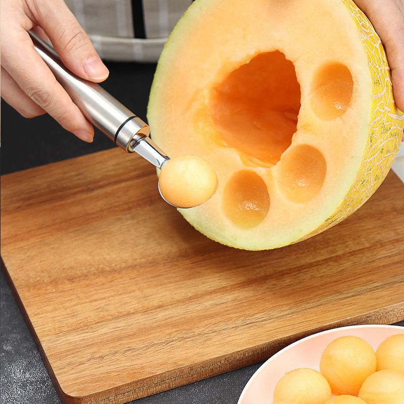Couteaux à découper en acier inoxydable, boules de fruits, Melon cantaloup, couteau à découper, plateau à fruits, petit outil de cuisine