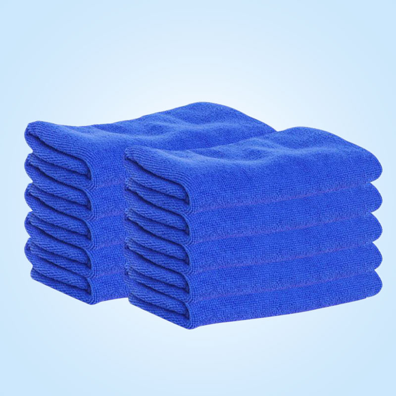 10 pcs Blue Auto Microfiber Handdoek Auto Zachte Wassen Doek Veeg Polish schoon water absorberende Handdoek Thuis Huishoudelijke Badkamer Producten