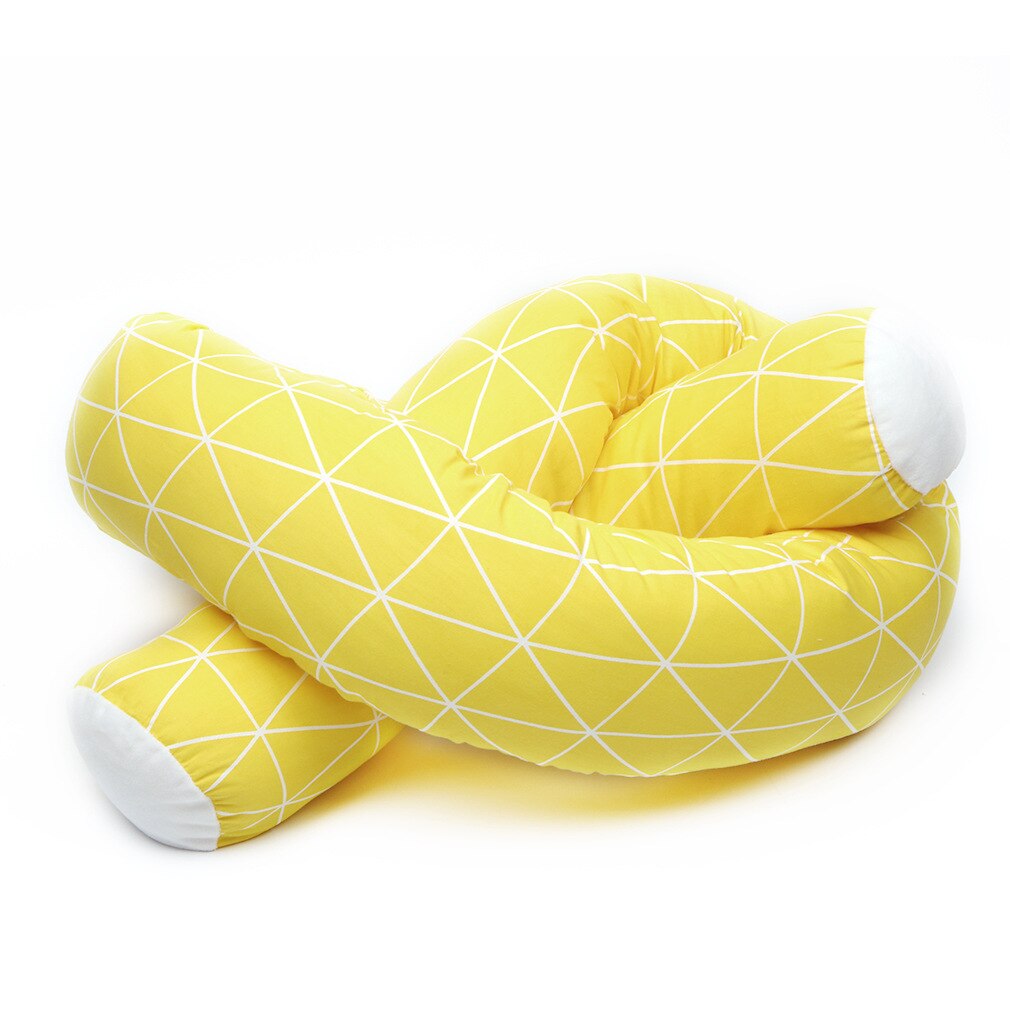 Ropa de cama para bebé recién nacido, cojín de riel de 185cm, almohada de cocodrilo, parachoques, cercado de cuna para niño pequeño, decoración de cama: yellow