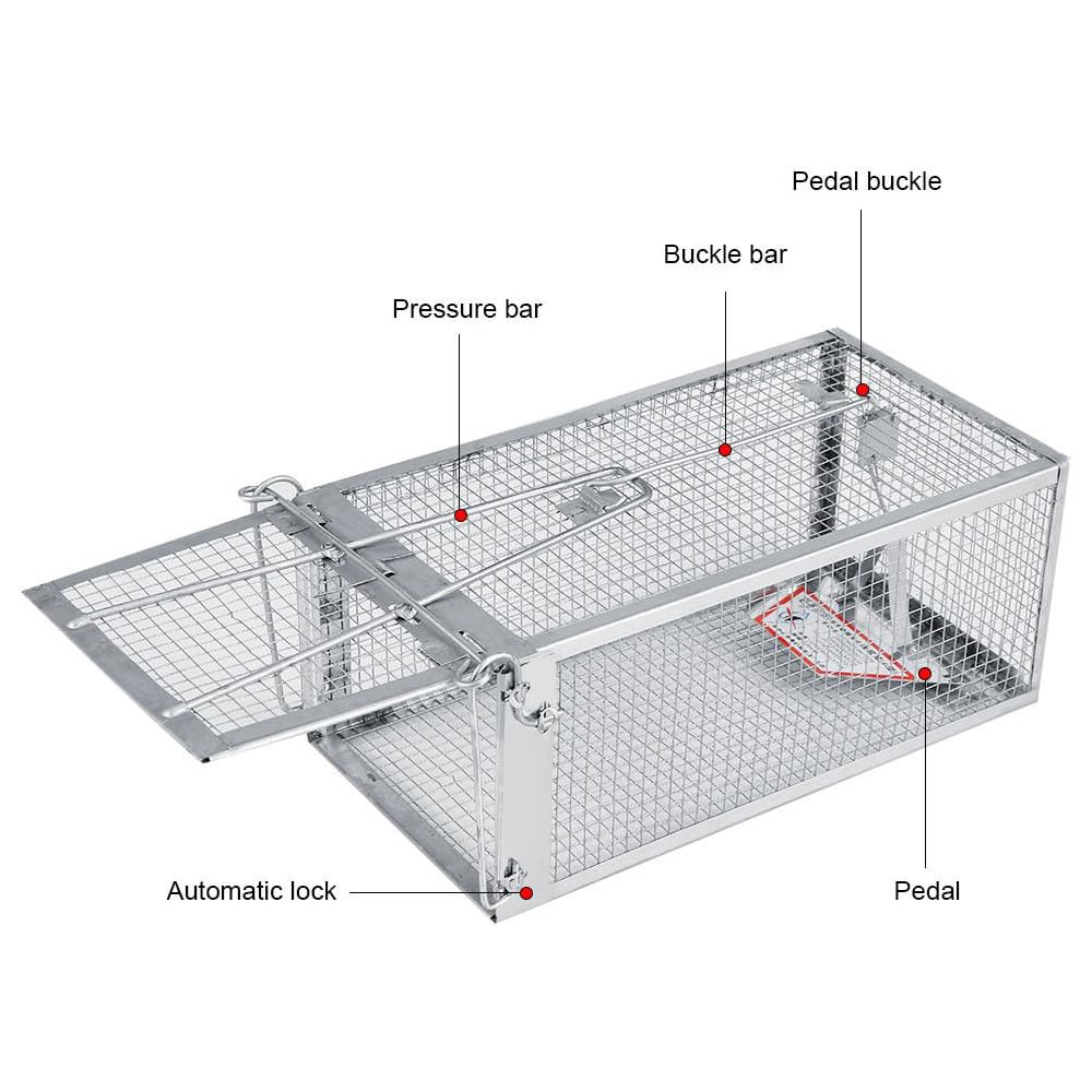 Live Humane Cage Trap for Squirrel Mouse Rat Mice Rodent Animal Catcher for Indoor and Outdoor Small Animal