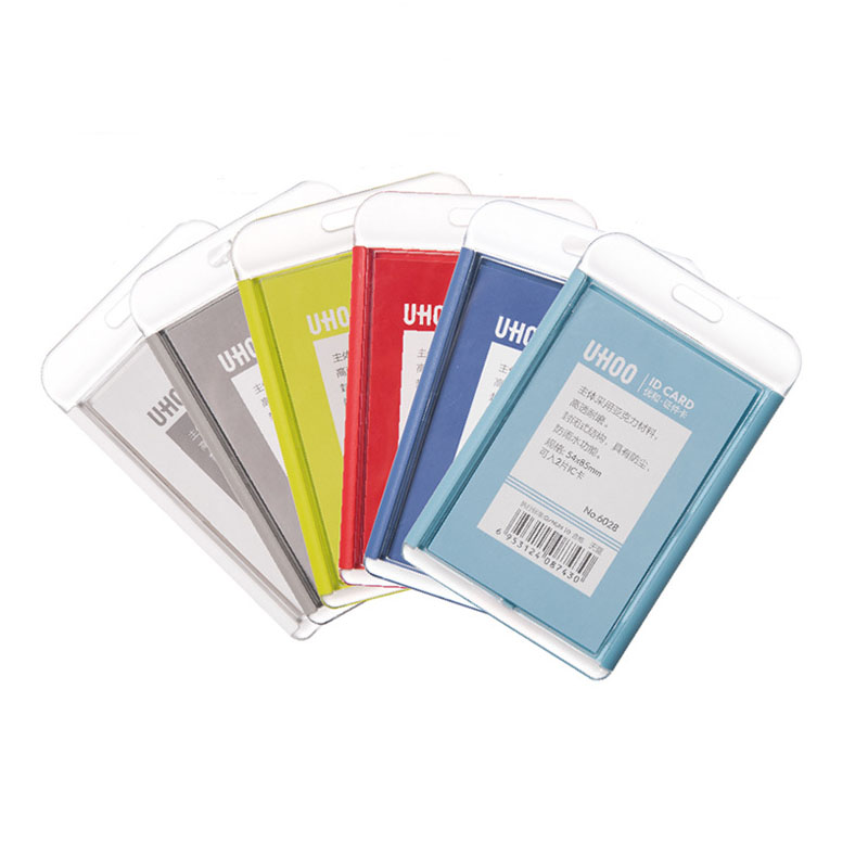 1 PCS Staff Employees ID Card Clear Pass Name Work Card Cover Case Sleeve with Lanyard Transparent Work Card Badge Holder Office