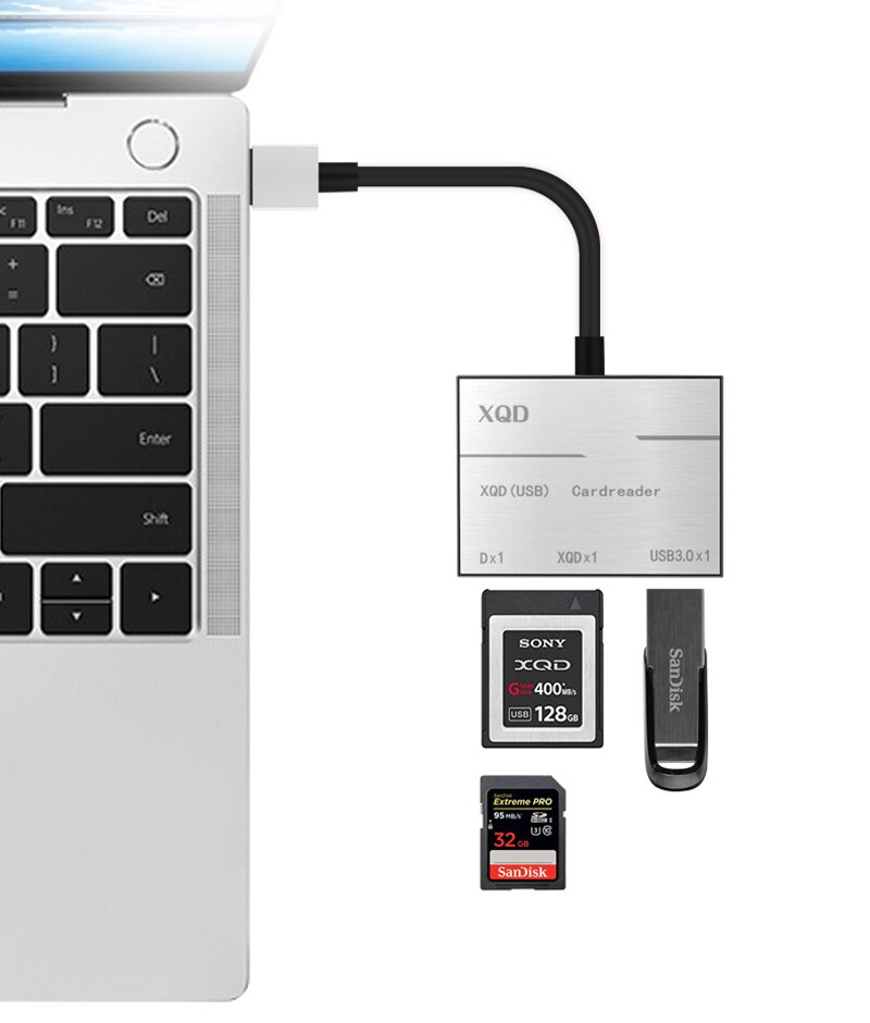 Lecteur de cartes XQD 500 USB 2.0 , 3.0 mo/s, lecteur de cartes mémoire haute vitesse pour Sony Lexar XQD avec port USB