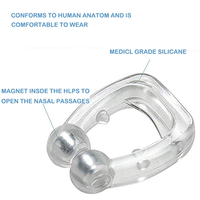Apneu-Guard Neus-Clip Stop Snurken Night-Apparaat Slaap-Lade Anti-Snurken Magnetische Silicone 3 stuks Slaap Aid Snore Reductie Apparaat