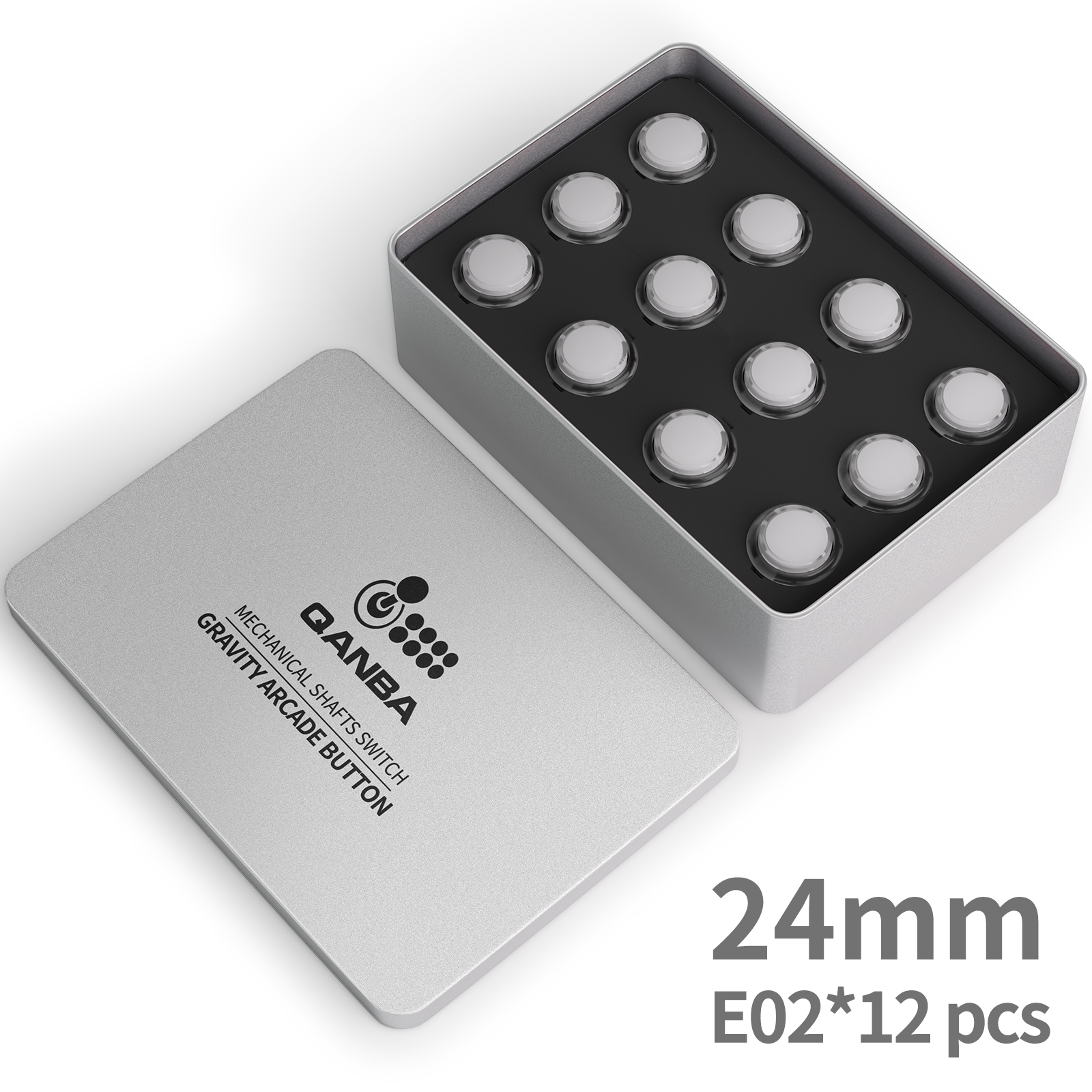 Qanba Gravity KS Mechanische Wellen Silent Pushbutton 24mm/30mm Arcade Button Snap-in (Boxed): Himmel Blau