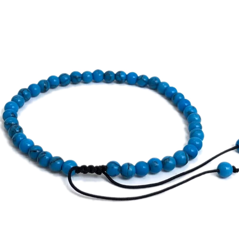 4mm Stone Beads Adjustable Bracelet For Men Shell turquoise malachite Chalcedony Onyx Woven Bracelets Women Yoga Jewelry: Light Yellow Color