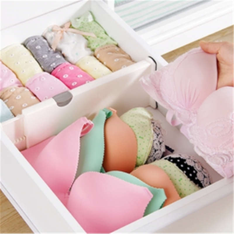 White Drawer Dividers Adjustable Spring Loaded Expandable Kitchen Bedroom Organizer Retractable Drawer Partition Board For Home