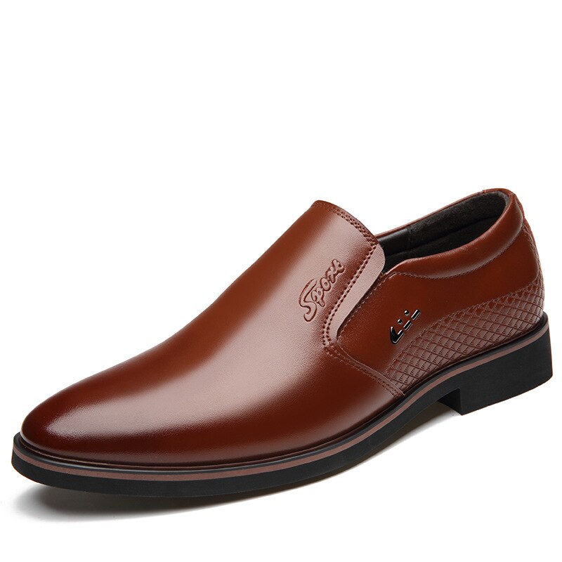 Chaussures plates en cuir à bout pointu pour hommes, chaussures de base formelles de mariage de supérieure,