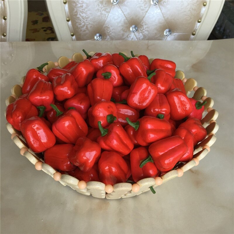 Mini pimiento pequeño de verduras artificiales, juguetes de simulación para niños, accesorios de decoración para 10 Uds.: B 10pcs