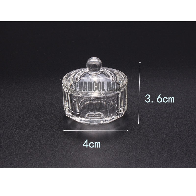 Acrylic Liquid Powder Crystal Glass Dappen Dish Holder with Lid Nail Art Tool