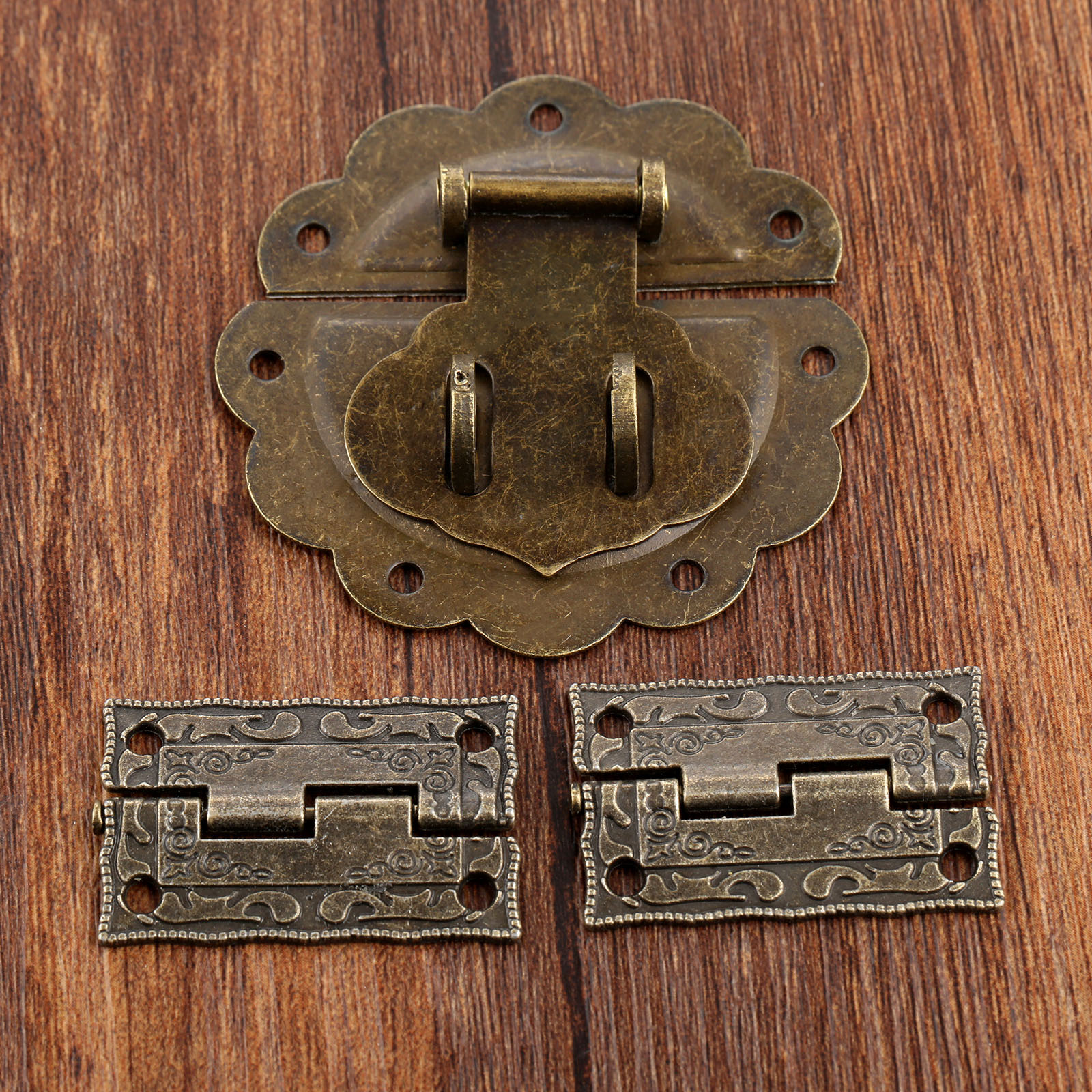 Antieke Meubels Hardware Set Toggle Klink Hasp Gesp Sluiting Decoratieve Chinese Oude Hangslot Lock Voor Sieraden Houten Doos 58mm