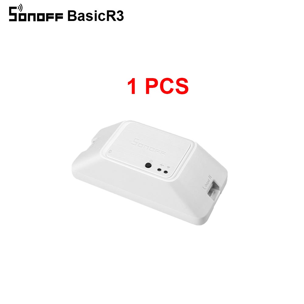 3/10 stk itead sonoff basic  r3 wifi switch relæmodul switch modul trådløs smart lys switch wifi diy switch arbejde med alexa: 1 stk basicr 3