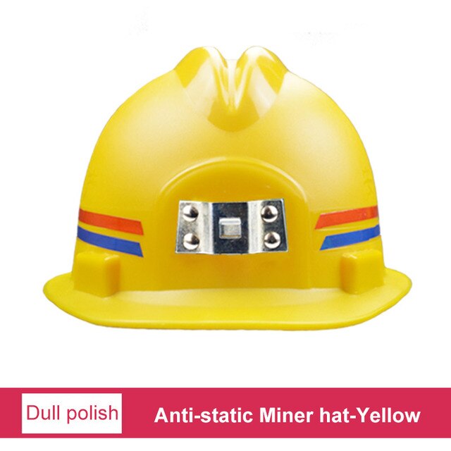 Hard Hat With Bracket Coal Mine Construction Safety Helmet Labor Protection Underground Working Anti-static Matte Helmets: Yellow