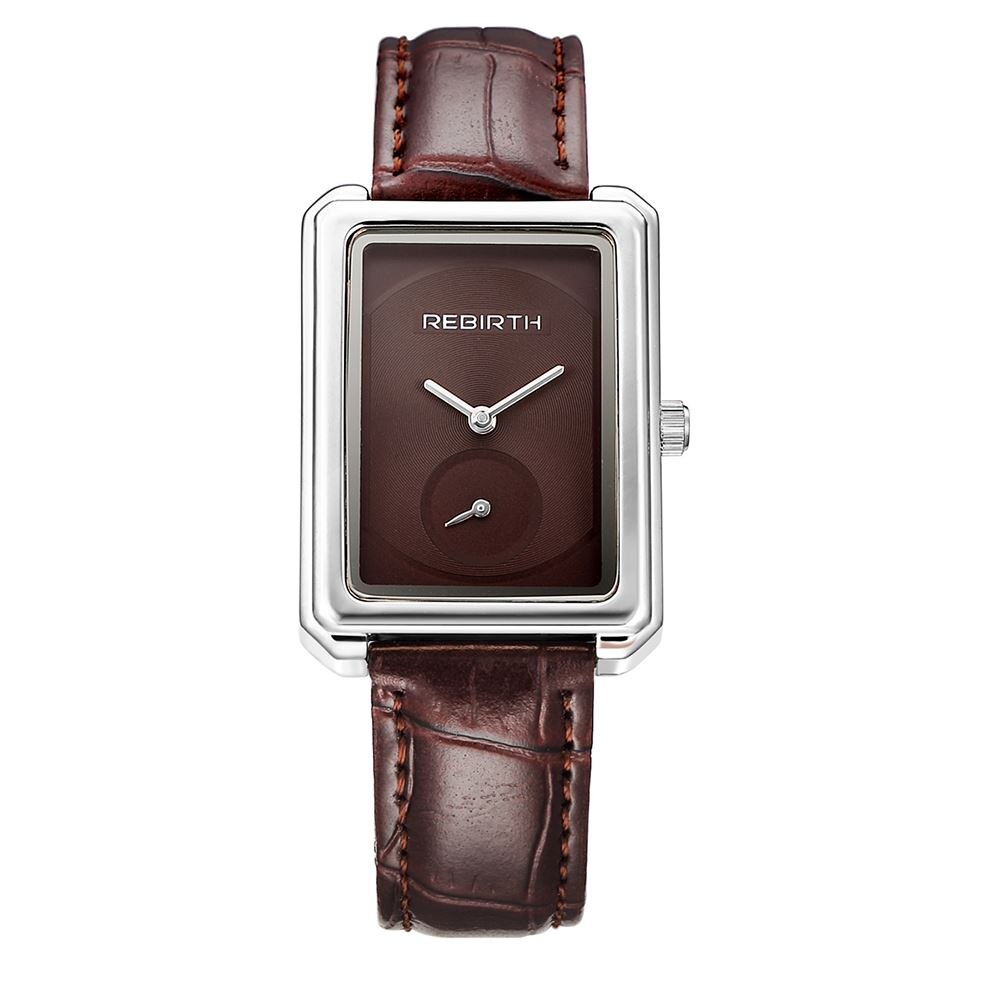 Dameshorloges armbandhorloges dameshorloge luxe reloj mujer horloges voor vrouwen leren klok dames relogio saat: Bruin zilver