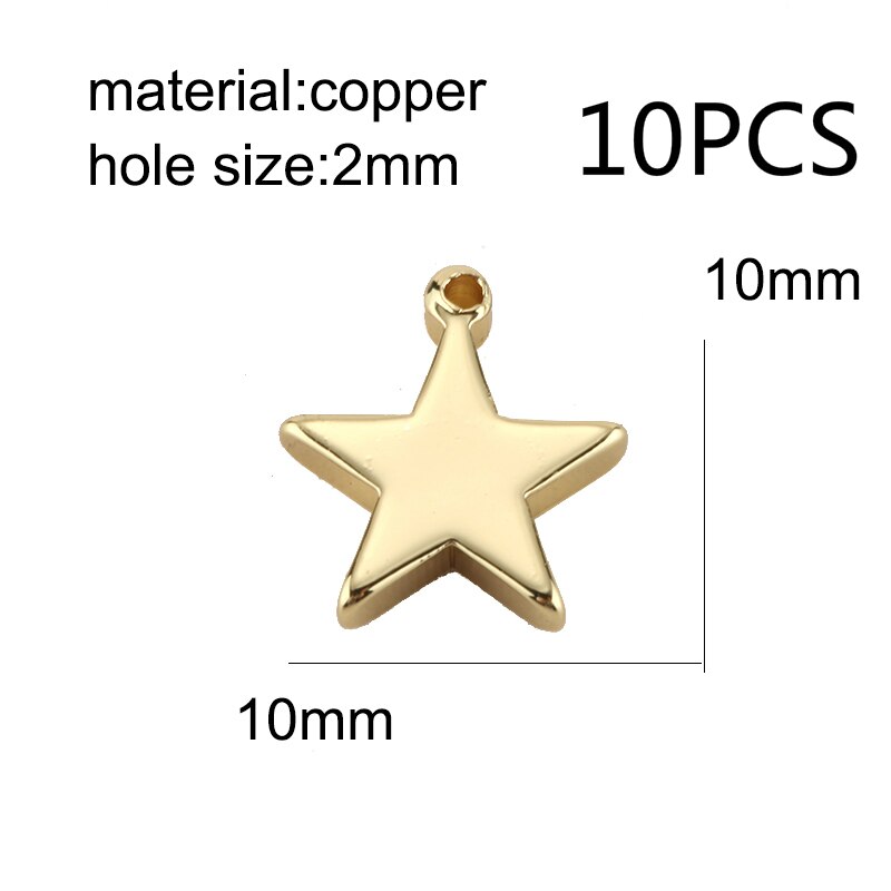 10 stücke Mond Stern Reize für Schmuck Machen Groß Sonne Blitz Reize Anhänger Diy Ohrring Halskette Armbinde Zubehör Kupfer: Stil B 10Stck