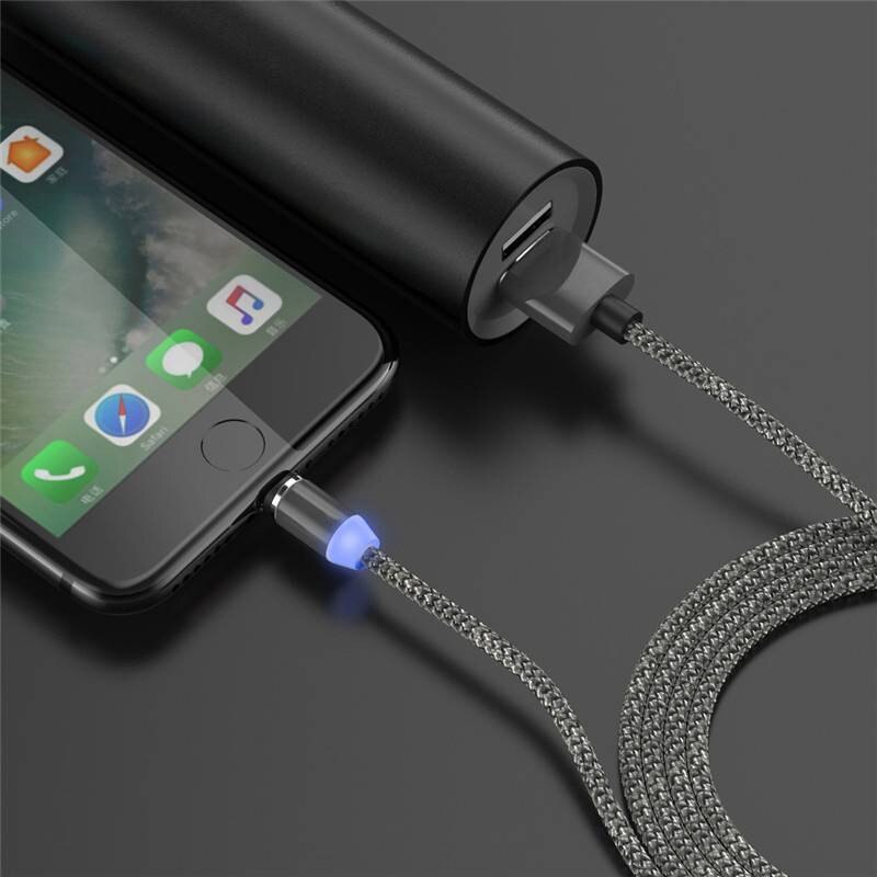 1M 2.4A Mirco USB Nylon Android Ronde Magnetische Charger Oplaadkabel Voor Samsung Voor Huawei voor xiaomi voor tablet voor mp3/mp4