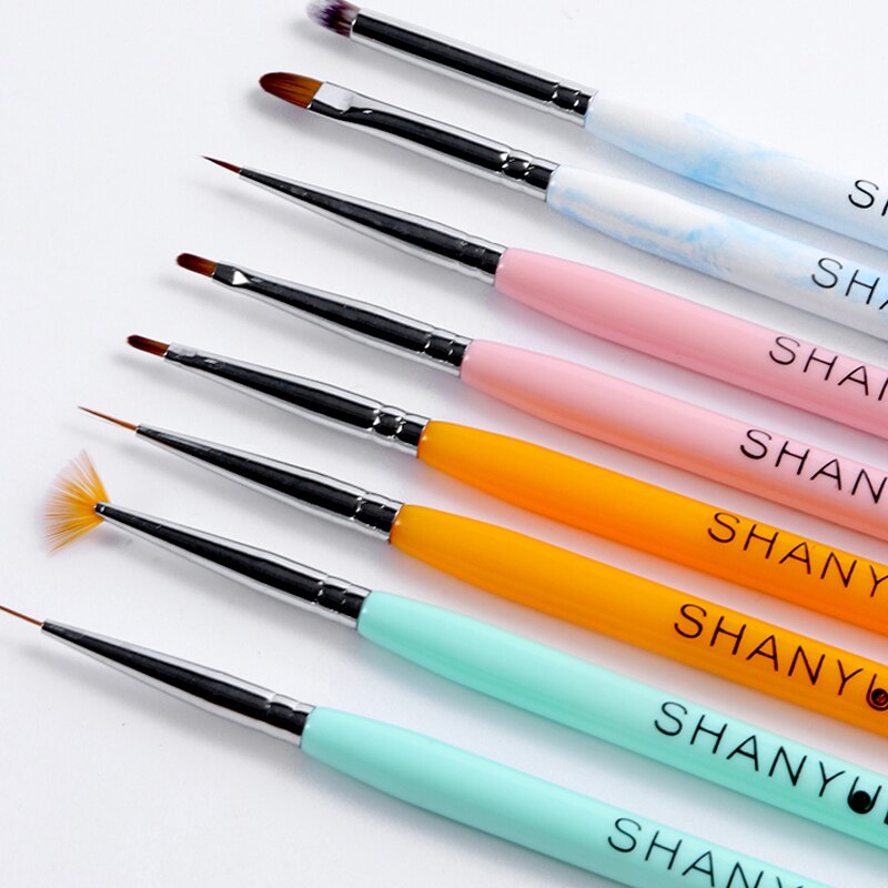 6pc 4 kleuren manicure kwast nagel pen set voor schilderen/liner/bloeiende... nageldecoraties kit gellakken gereedschap  vi45-121