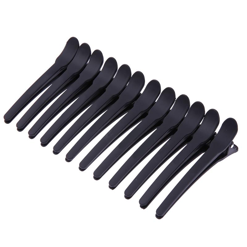 10/12 stk frisør sort sektion klemmer hår spænder plast frisør hårnåle klippe salon hår styling værktøjer