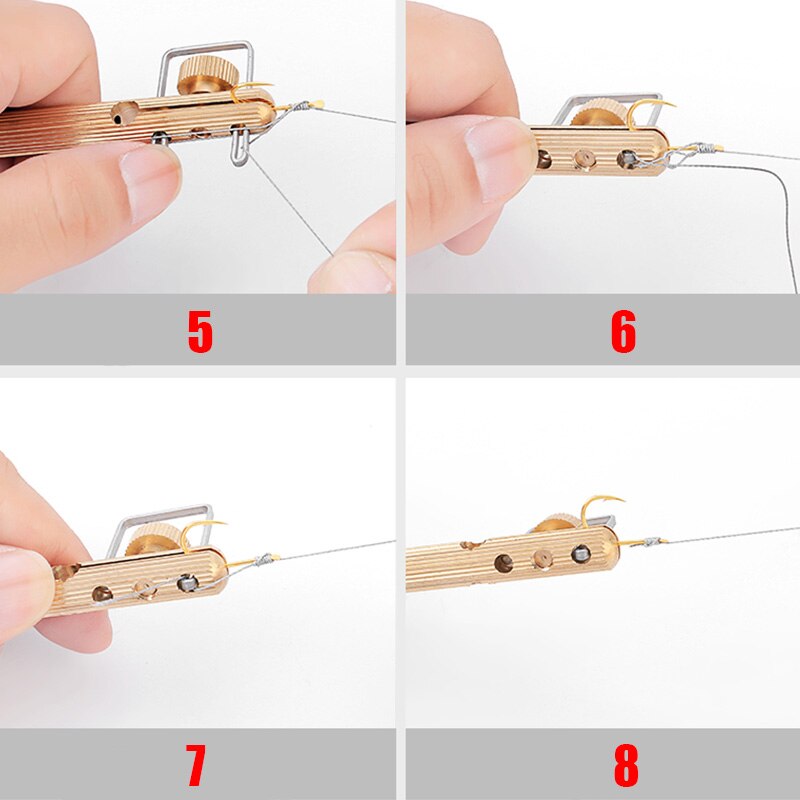 Aluminium Snelle Vishaak Tier Tool Tweekoppige Naald Knopen Tie Vislijn Knoper Vishaak Tie Device Accessoires