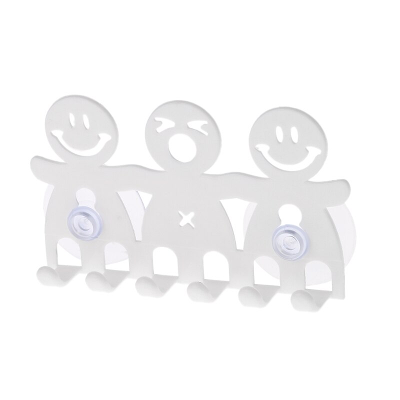 Tandenborstelhouder Wandmontage Zuignap 5 Positie Leuke Cartoon Glimlach Badkamer Sets
