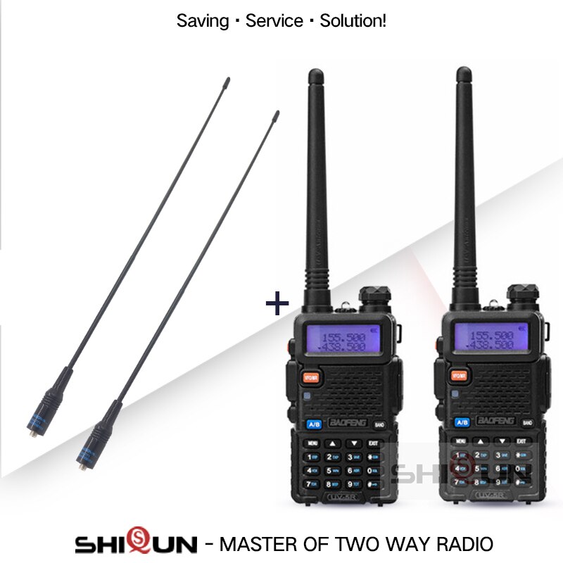 Baofeng – walkie-talkie Radio Portable UV-5R, 1 pièce, 2 pièces, Pofung UV 5R 5W VHF/UHF, double bande, Radio CB bidirectionnelle UV5r UV-82 UV-9R: 2Black-2NA771