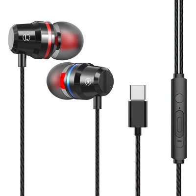 in-orecchio cablata Auricolare Tipo-c Musica sport Auricolari per Samsung Xiaomi Mi 8 Huawei P20 P30 LeEco USB di Tipo c del Metallo Auricolare con Il Mic