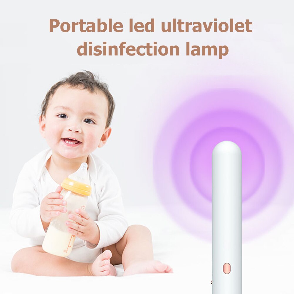 UV Light Wand Rechargeable Ultraviolet Disinfection Light Hand-holder Portable UV Toothbrush Sterilizer Light for Home Travel
