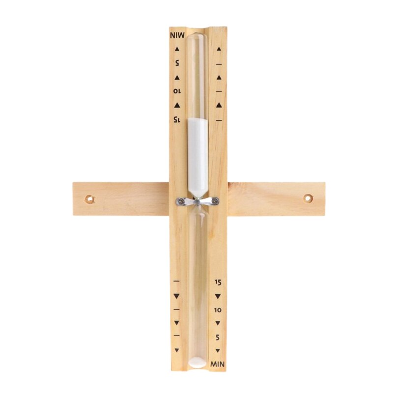 Zandloper 15 Minuten Muur Gemonteerde Roterende Sauna Houten Zandloper Wit Zand Timer